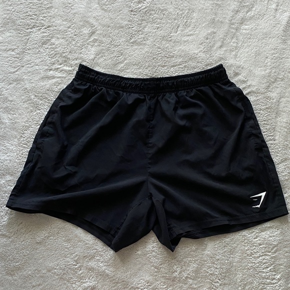 Gymshark Men's Athletic Black Shorts 5” - Picture 3 of 4